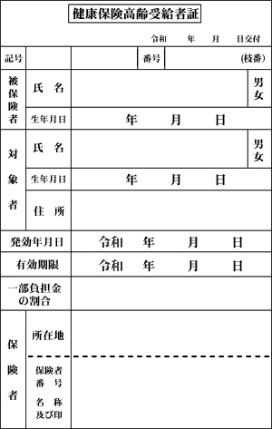 高齢受給者証イメージ